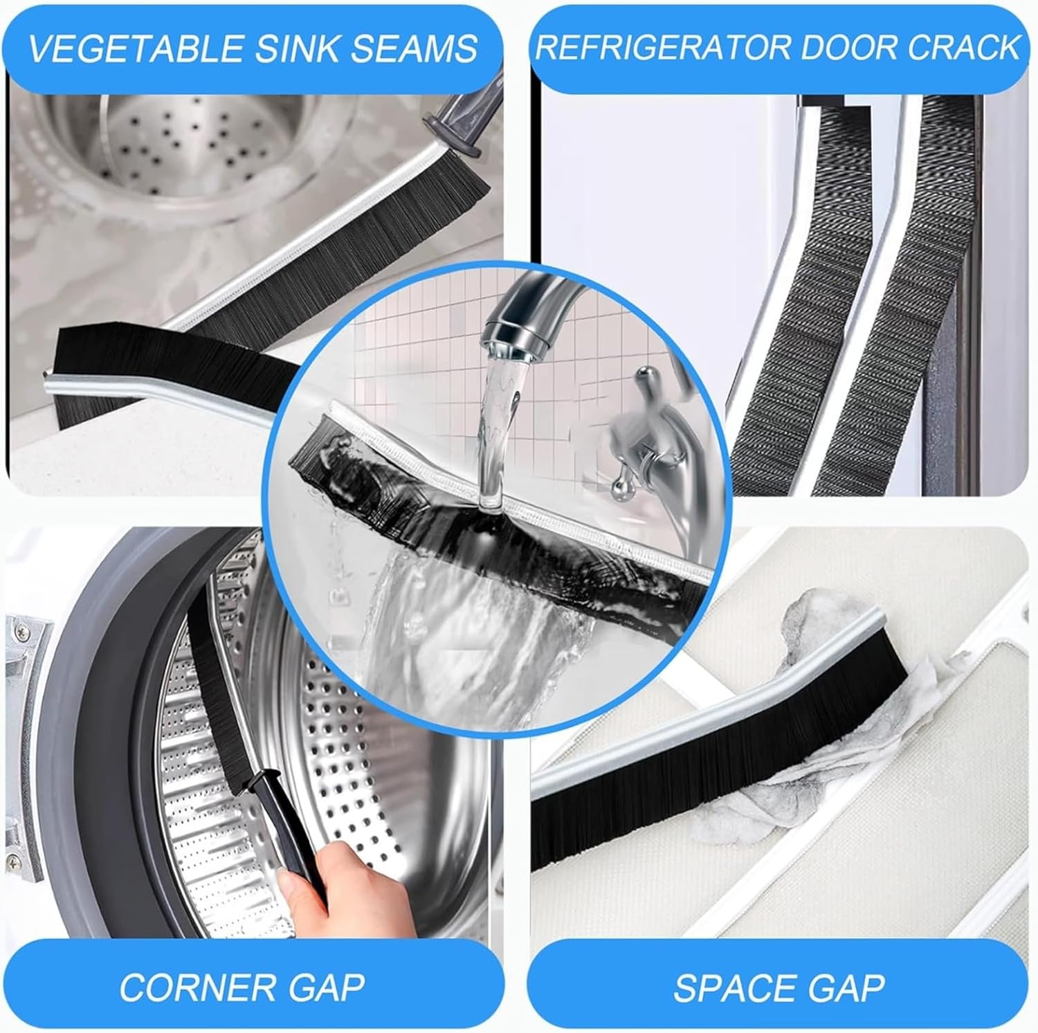 TKPARK 6PCS Hard Bristle Crevice Cleaning Brush Set