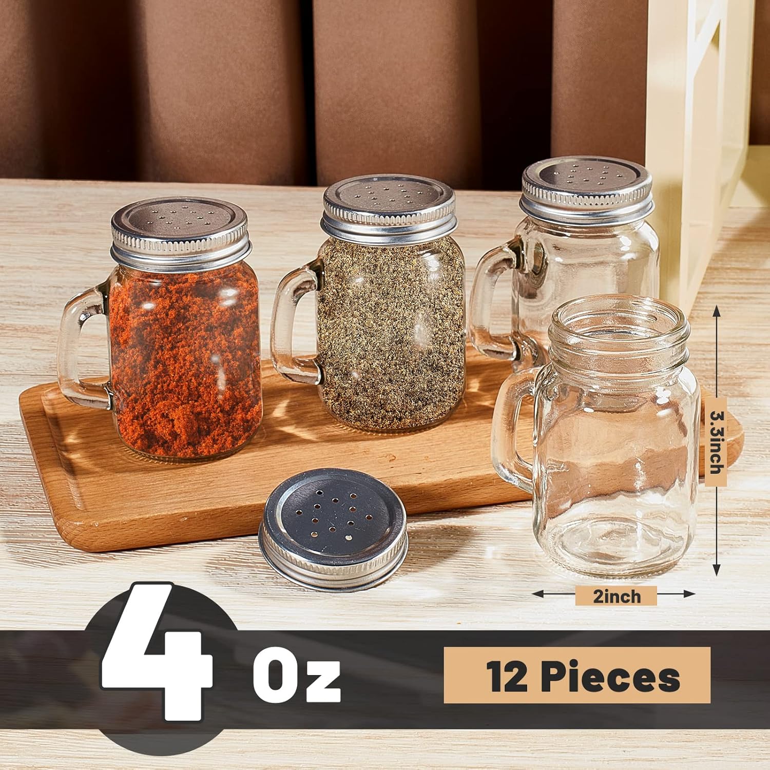 12-Piece Clear Glass Salt Pepper Shaker Set
