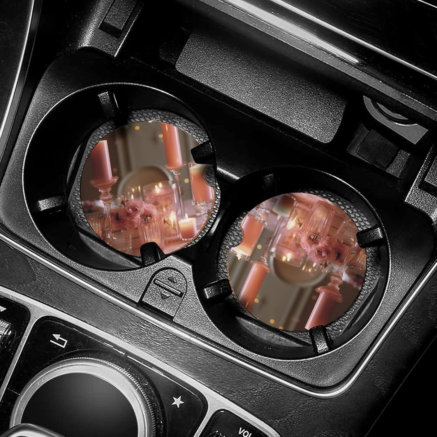 Car Cup Holder 2 Pack with Anti-Slip Coasters