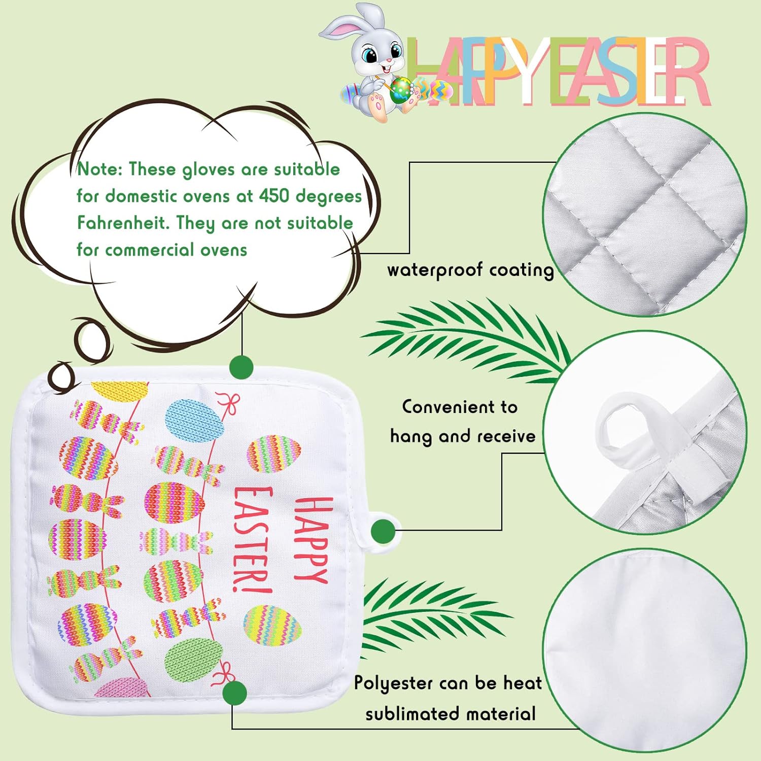 Patelai 20pcs Blank Sublimation Oven Mitts Set