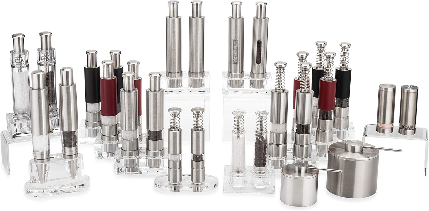 Grind Gourmet Salt Pepper Grinders with Window