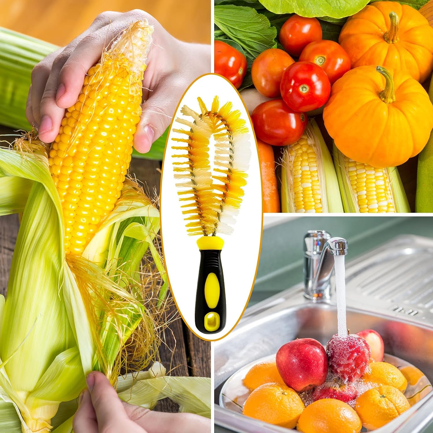 DOMUEN Corn Silk Remover Brush with Handle 1