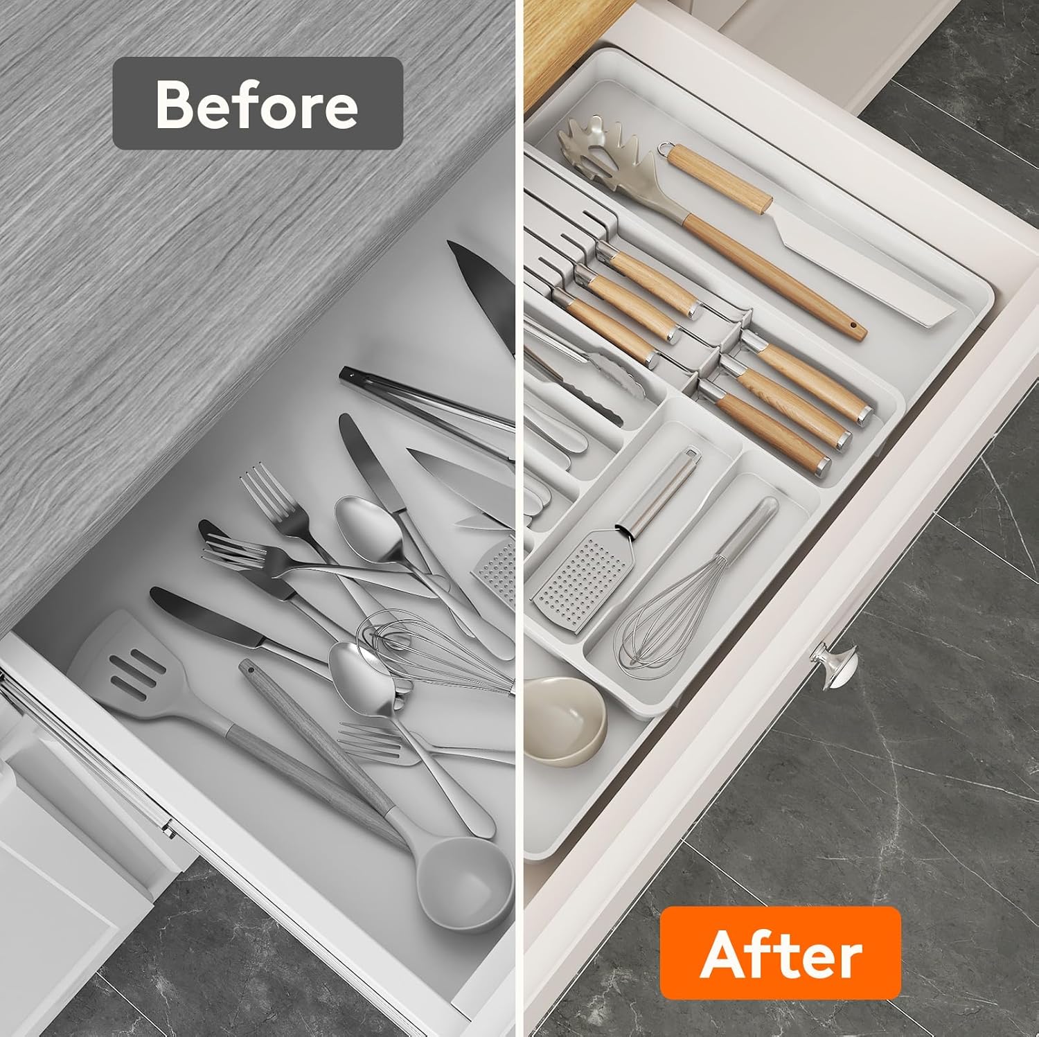 Lifewit Expandable Flatware Organizer for Kitchen Drawers