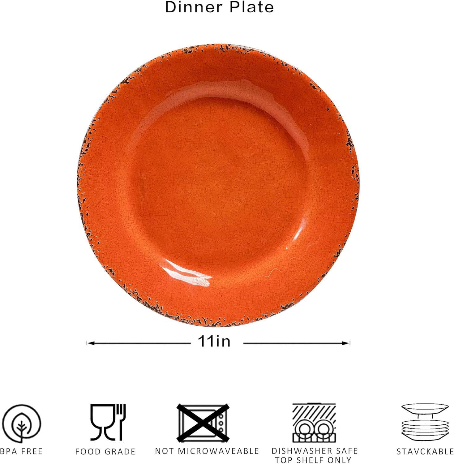 ZAROCRUS 11 Melamine Plates Set of 6