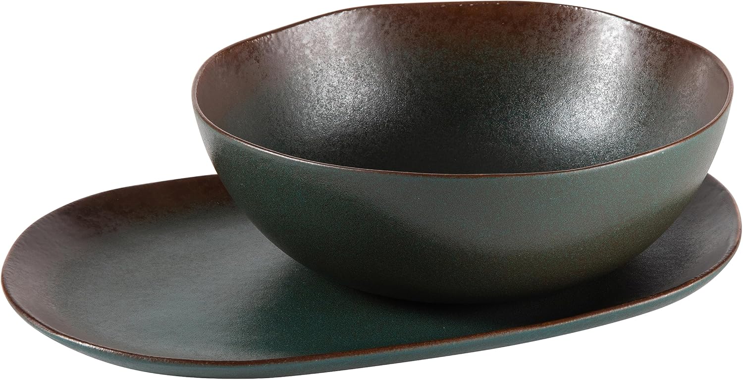 Bloomhouse Palermo Sun 2 Piece Stoneware Set Agave Blue
