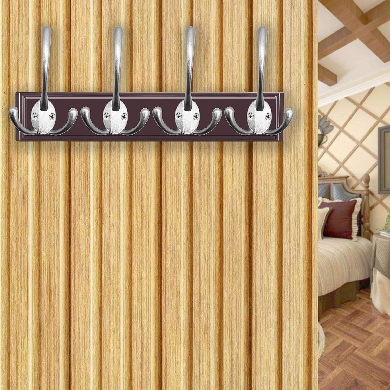 IBosins 6 Pack Heavy Duty Coat Hooks with 24 Screws Matte Nickel
