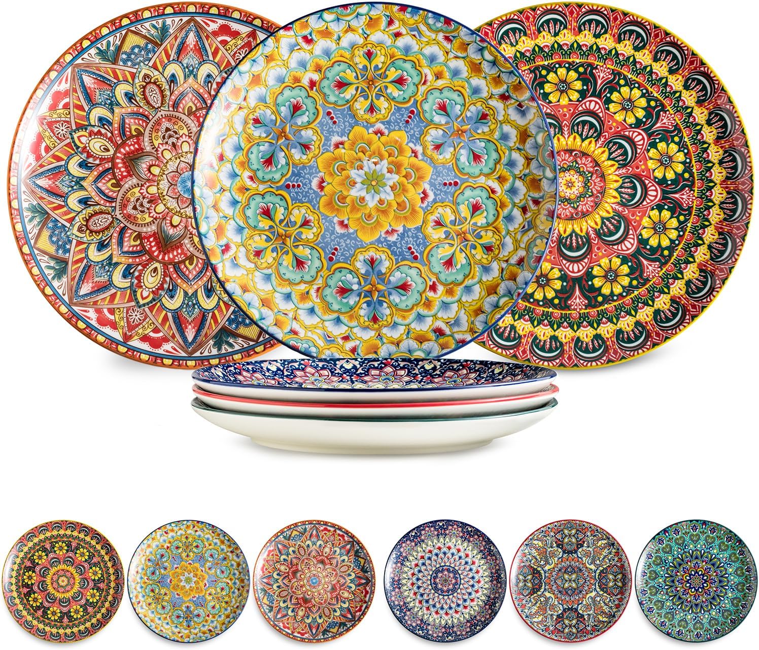 Euisail Dinner Plate Set of 6 1025 Inch Ceramic Plates