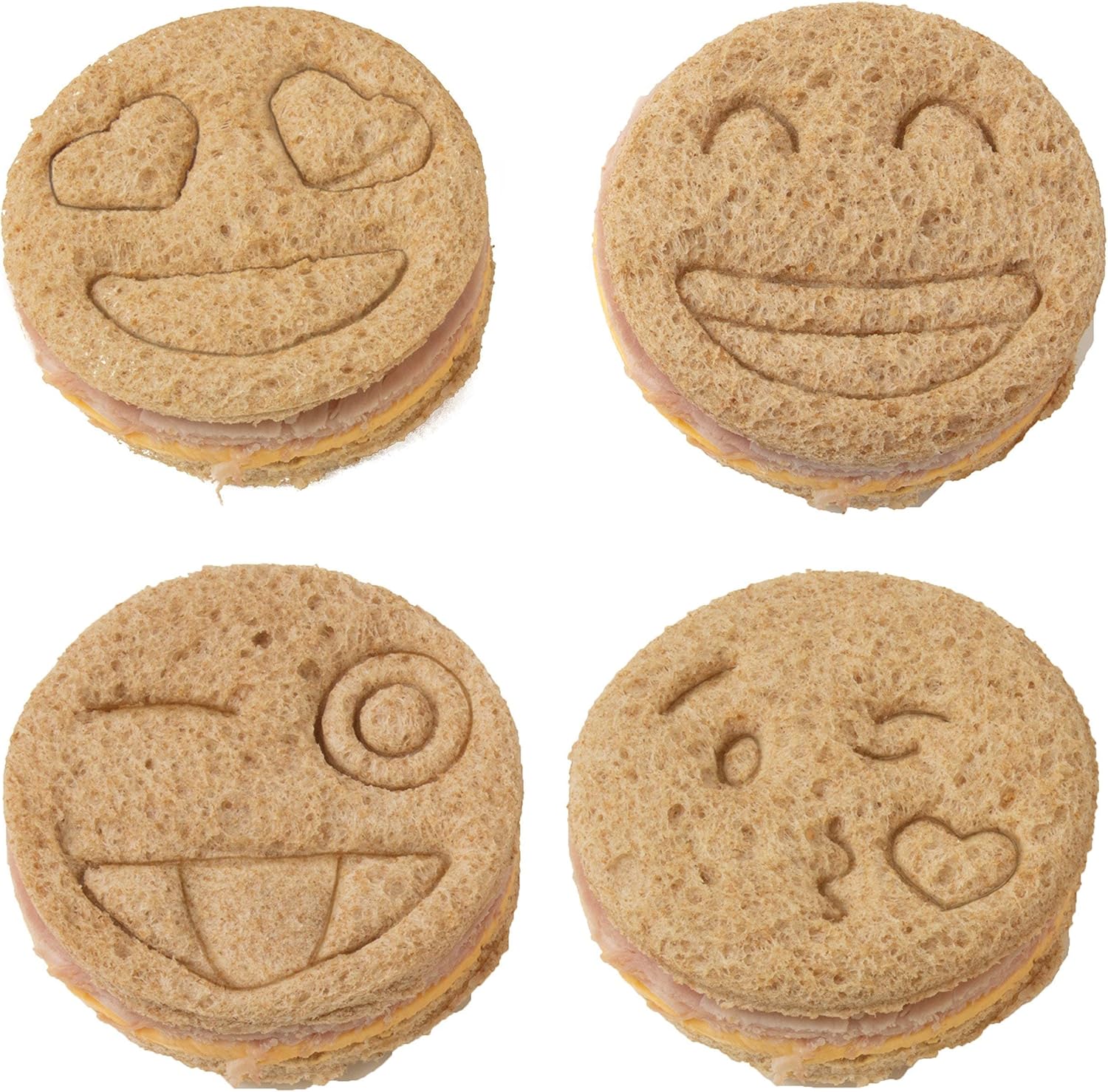 Bentology Emoji Cutters 4-Pack Set for Cookies Sandwiches More