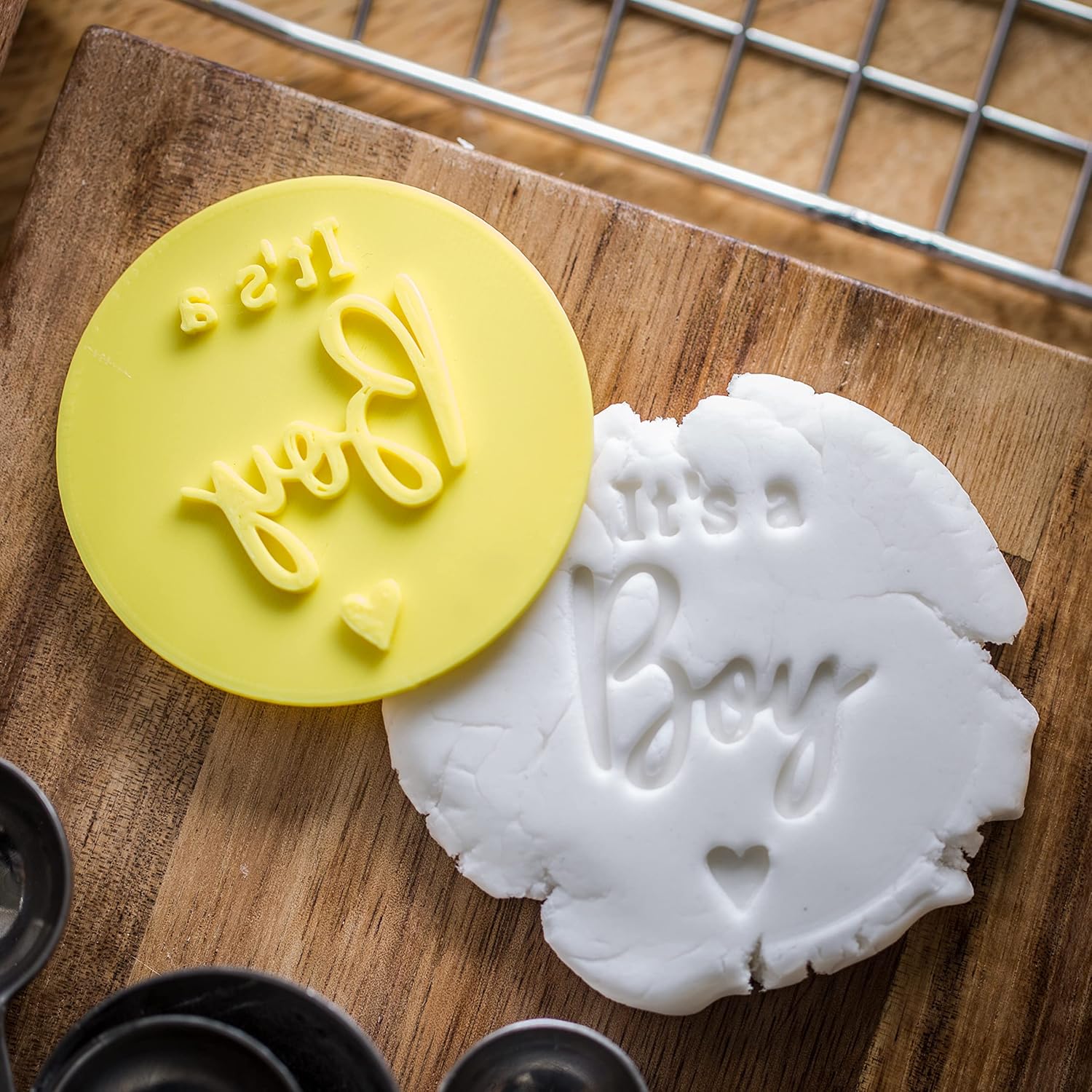 Its A Boy Embosser Stamp for Cupcakes Fondant Icing Clay Cake Baking