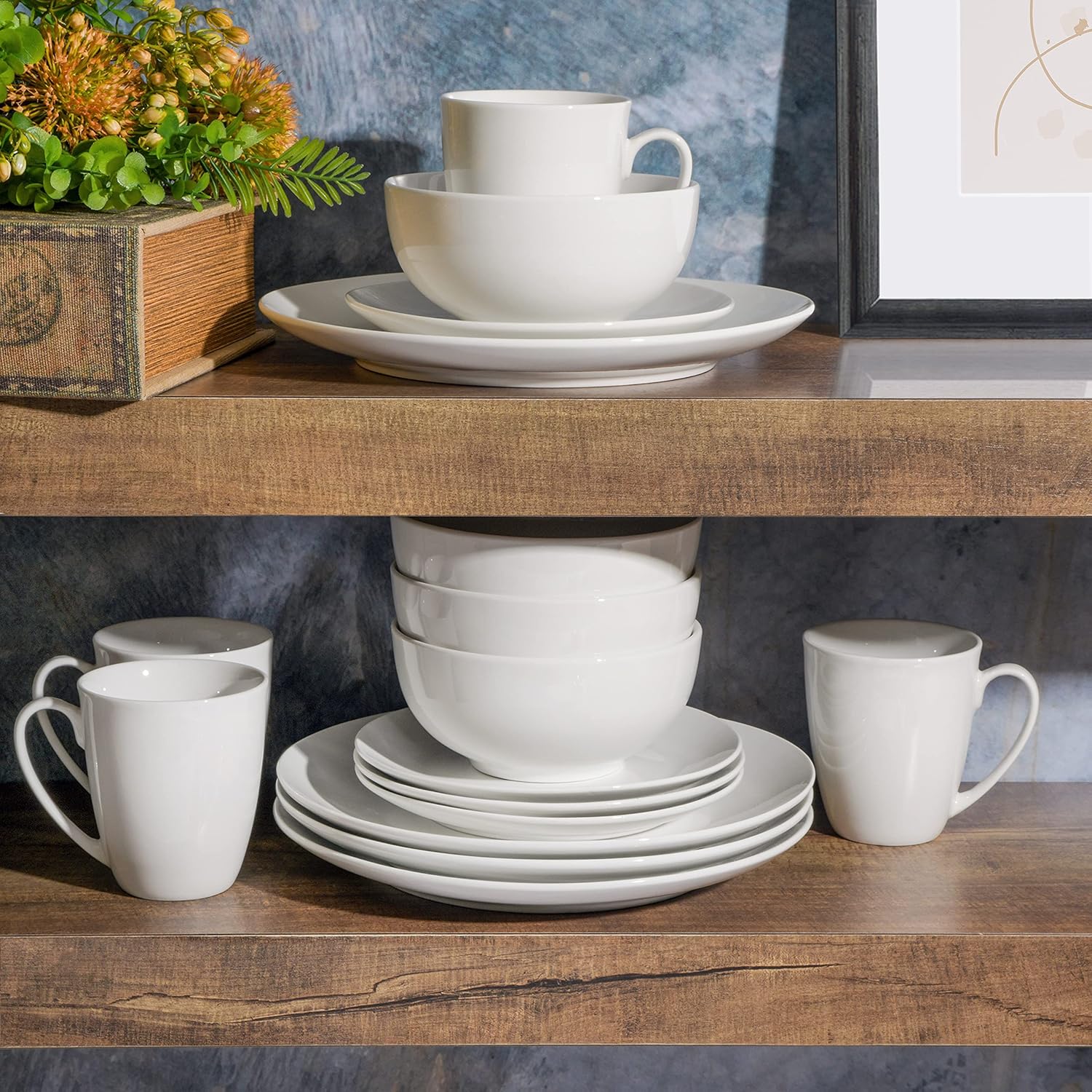 Gibson Home Zen Buffet Dinnerware Set 16pcs White Coupe