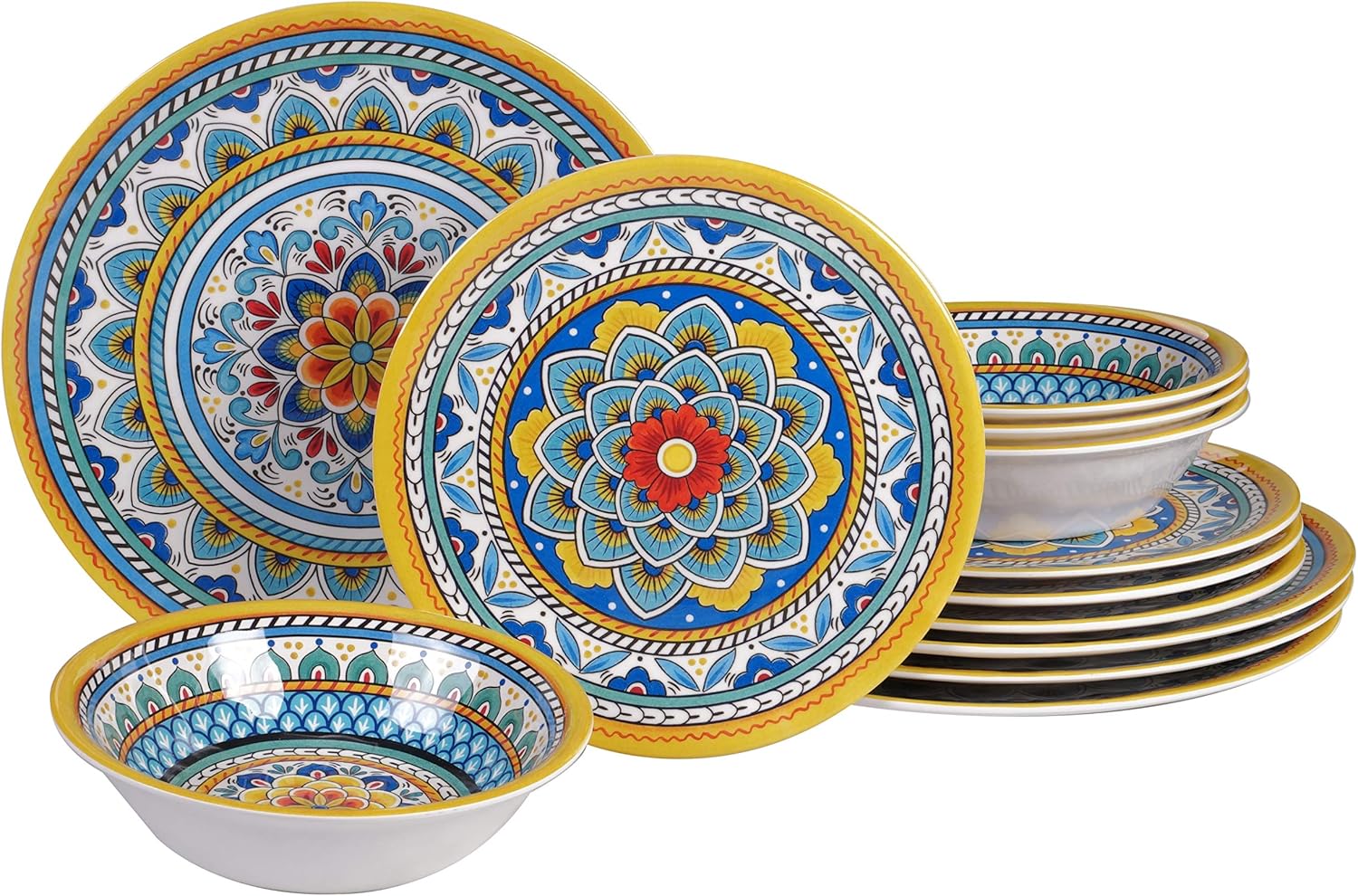 Certified International Portofino 12Pc Melamine Dinnerware Set